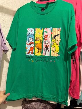 Gildan Bright Green Dr. Seuss Character Graphic Tee